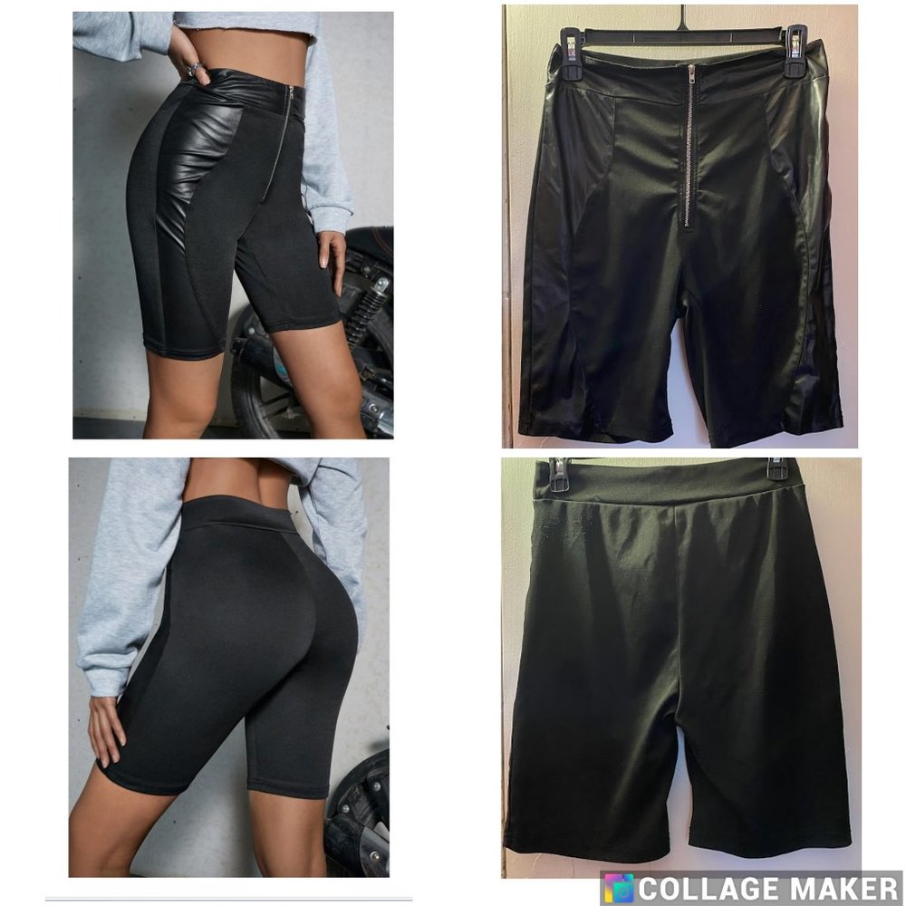 Zipper Up Shorts Black